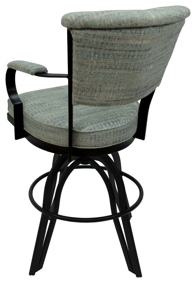 Miami Counter 26" or 30" Metal Bar Stool - A Base, Watusi Aquatint, Black, 26"