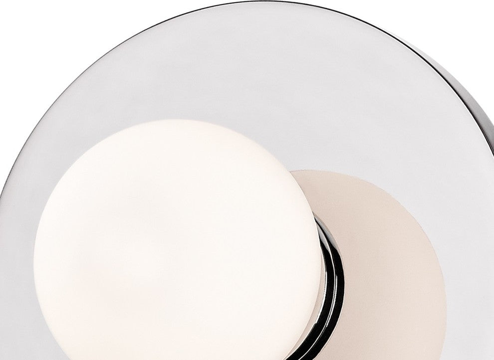 Taft 1-Light Wall Sconce With Opal Matte Shade, Finish: Polished Chrome