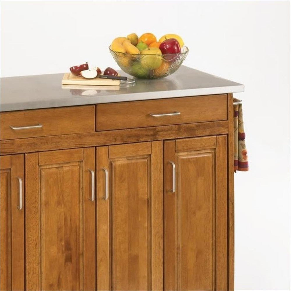 Homestyles Create-a-Cart Wood Rolling Kitchen Cart in Brown