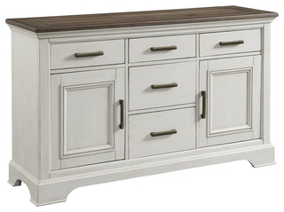 Drake 62' Wide 5-drawer Sideboard, Rustic White