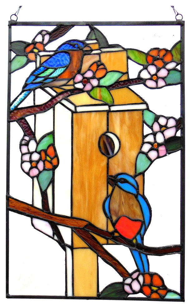 HOME Tiffany-glass Window Panel 12x19