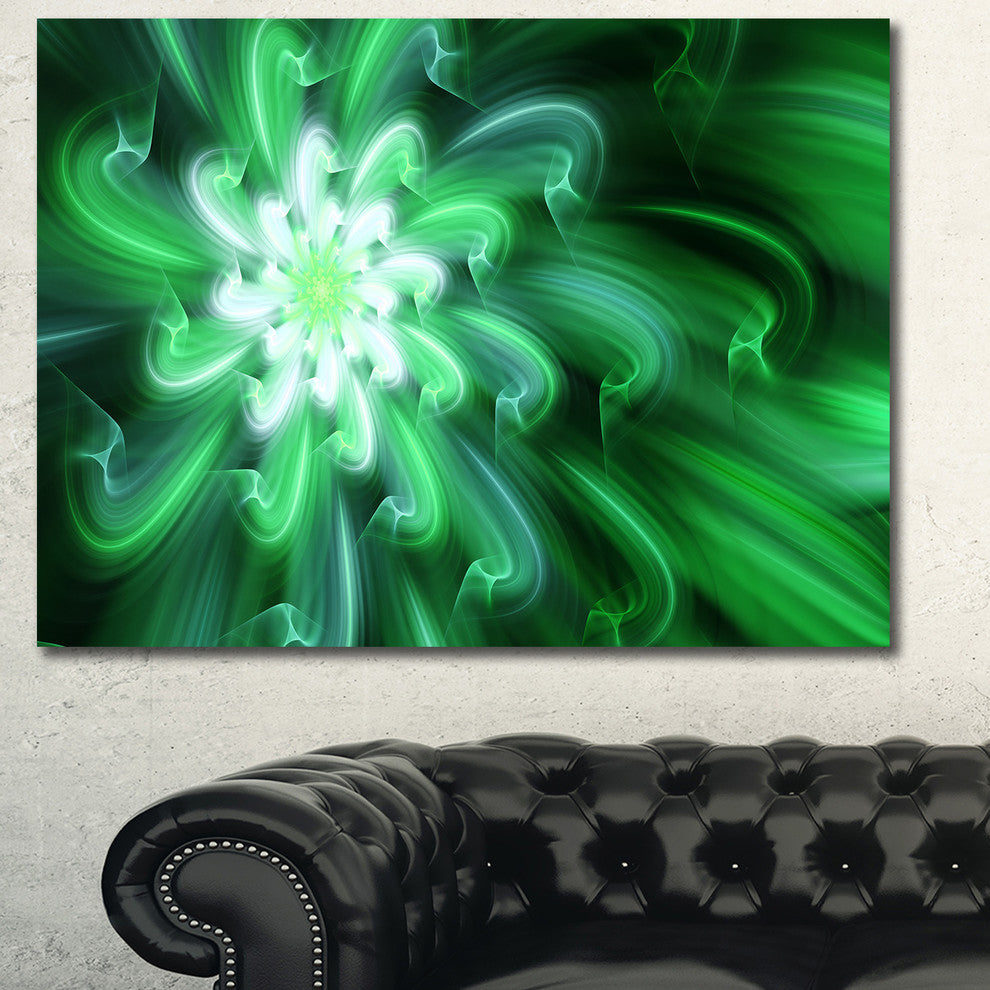 Large Green Exotic Flower Petals, Large Floral Canvas Art Print, 60x40