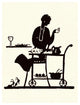 "Homemaker Takes Items From a Serving Cart" Print by Maxfield Parrish, 20"x26"