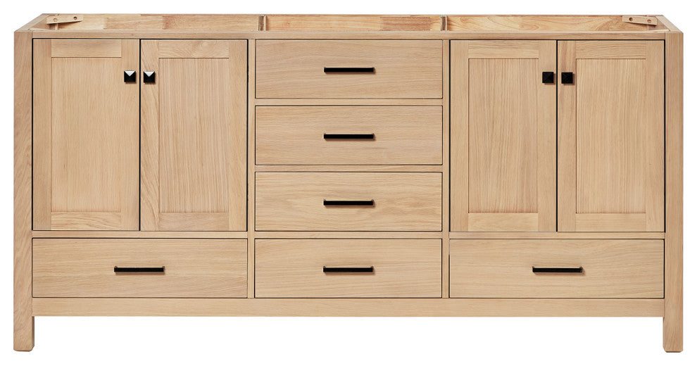 ARIEL Cambridge 72 in. Double Sink Base Cabinet In Oak