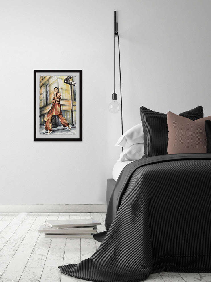 "Corner Street Fashion" Framed Painting Print, 30"x45"