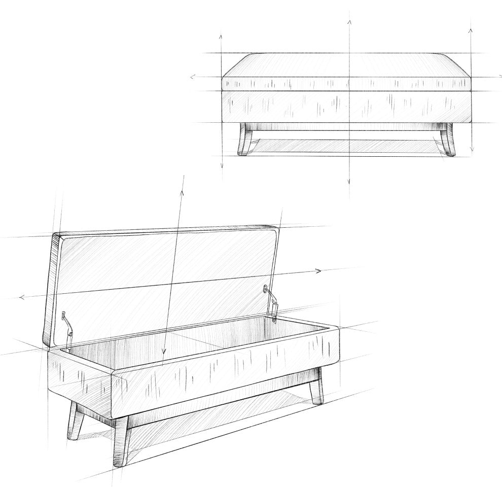 Owen Rectangular Storage Ottoman, Distressed Gray Taupe Faux Air Leather