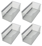 YBM Home Wire Mesh Magnetic Basket, Silver 11"x5.5"x5" 4 Pack