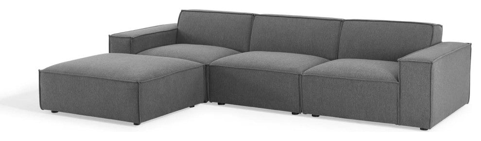 Modular Sectional Sofa Set, Charcoal Gray, Fabric, Modern, Hospitality
