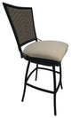 Outdoor Patio Armless Bar Stool 30" Erin Black, Gray Back, Valley Linen
