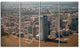Aerial View of City from Helicopter, Cityscape Canvas Print, 48"x28", 4 Panels