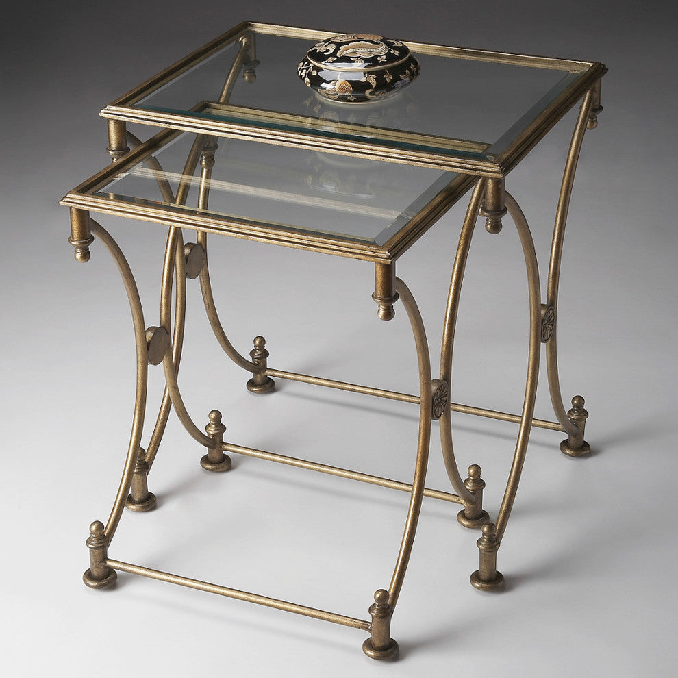 Butler Beverly Antique Gold Nesting Tables
