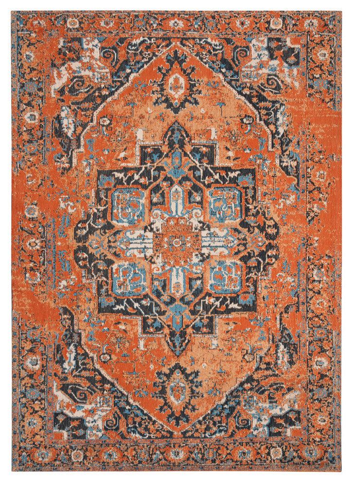 Safavieh Classic Vintage Collection CLV111 Rug, Orange/Navy, 4' X 6'