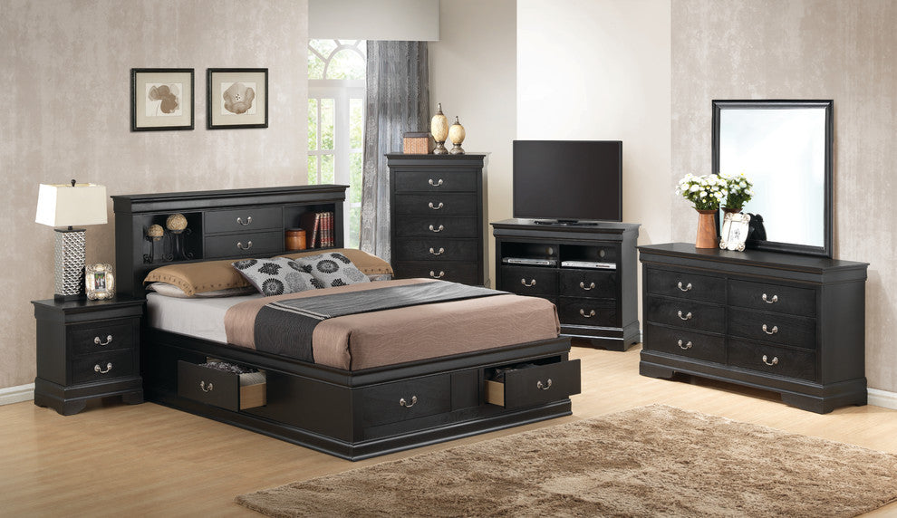 Montara Storage Bed, Black, Full