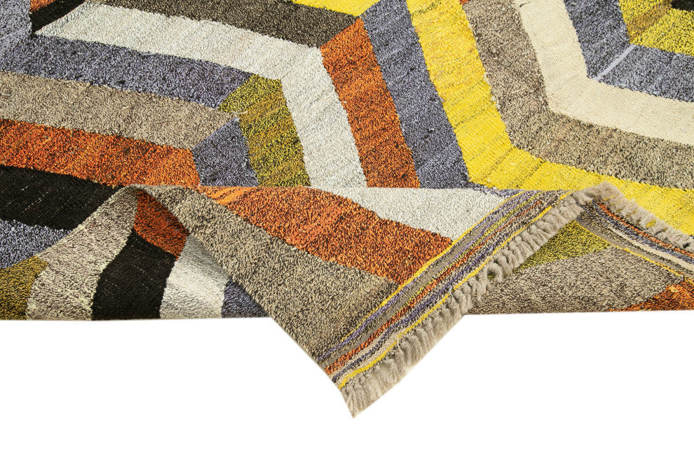 Rug N Carpet - Handmade Turkish 5' 9'' x 8' 2'' Modern Design Wool Kilim Rug