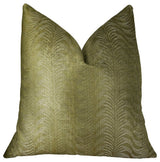 Feathered Strokes Taupe Handmade Luxury Pillow, 20"x36" King
