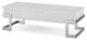 47"x20"x14" White And Chrome Particle Board Coffee Table