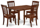 5Pc Rectangular 48/60 Inch Table With 12 In Leaf And 4 Vertical Slatted Chairs