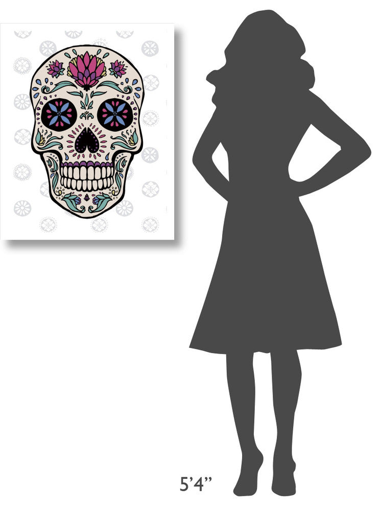 "Sugar Skull II on Gray" Digital Paper Print by Janelle Penner, 24"x30"
