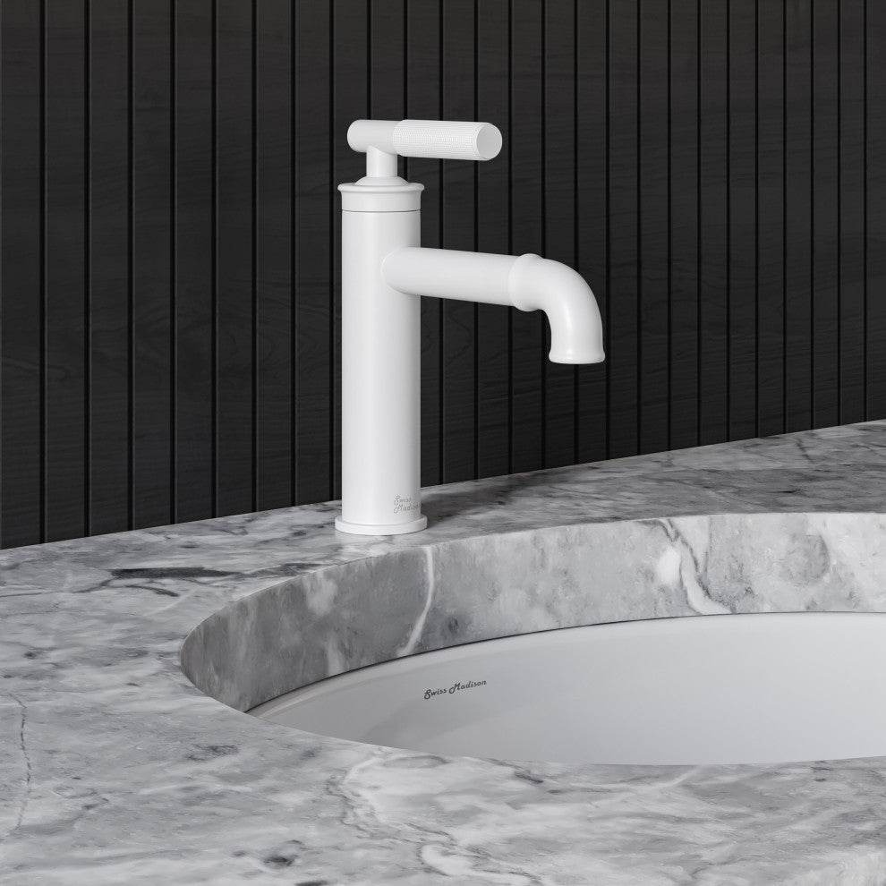 Avallon Single Hole, Single-Handle Sleek, Bathroom Faucet, Matte White