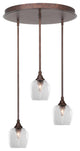 Empire 3-Light Cluster Pendalier, Bronze/Clear Bubble