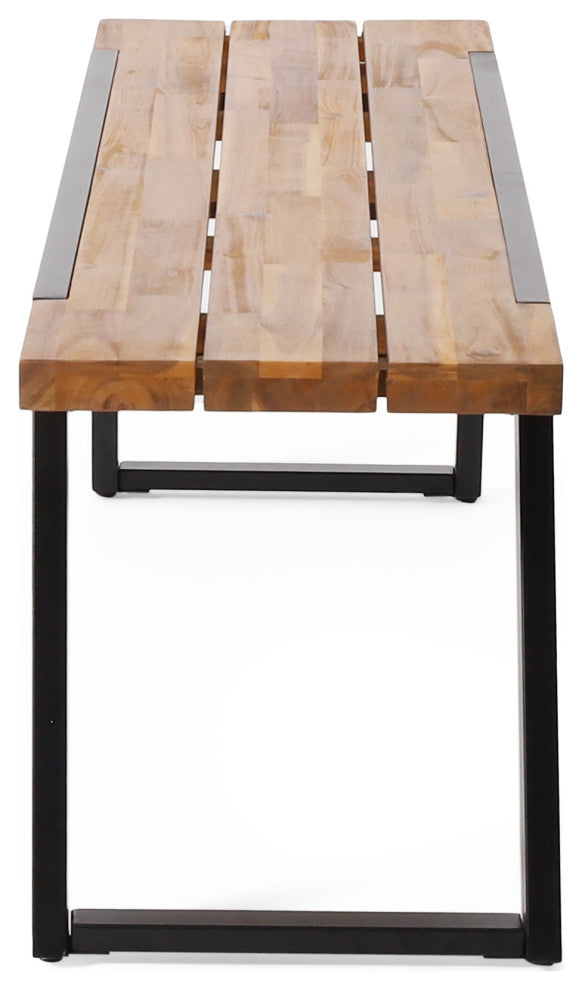 Gebo Outdoor Modern Acacia Wood 3 Piece Picnic Set