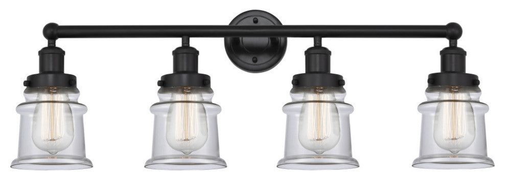 Innovations 616-4W-BK-G182S Canton 4 Light Bath Vanity Light, Matte Black