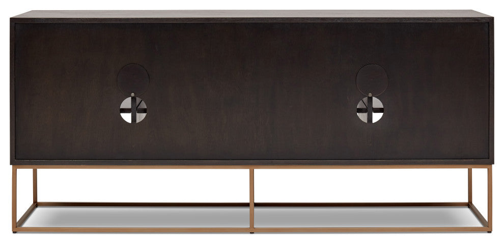 Yoga Sideboard, Oak Burl, Vintage Copper