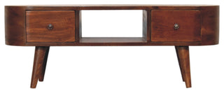 Chestnut Round Open Media Unit