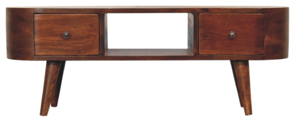 Chestnut Round Open Media Unit