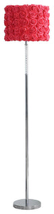 Finn 63" Glamorous Floor Lamp, Rose Accent Shade, 100W, Pink, Silver
