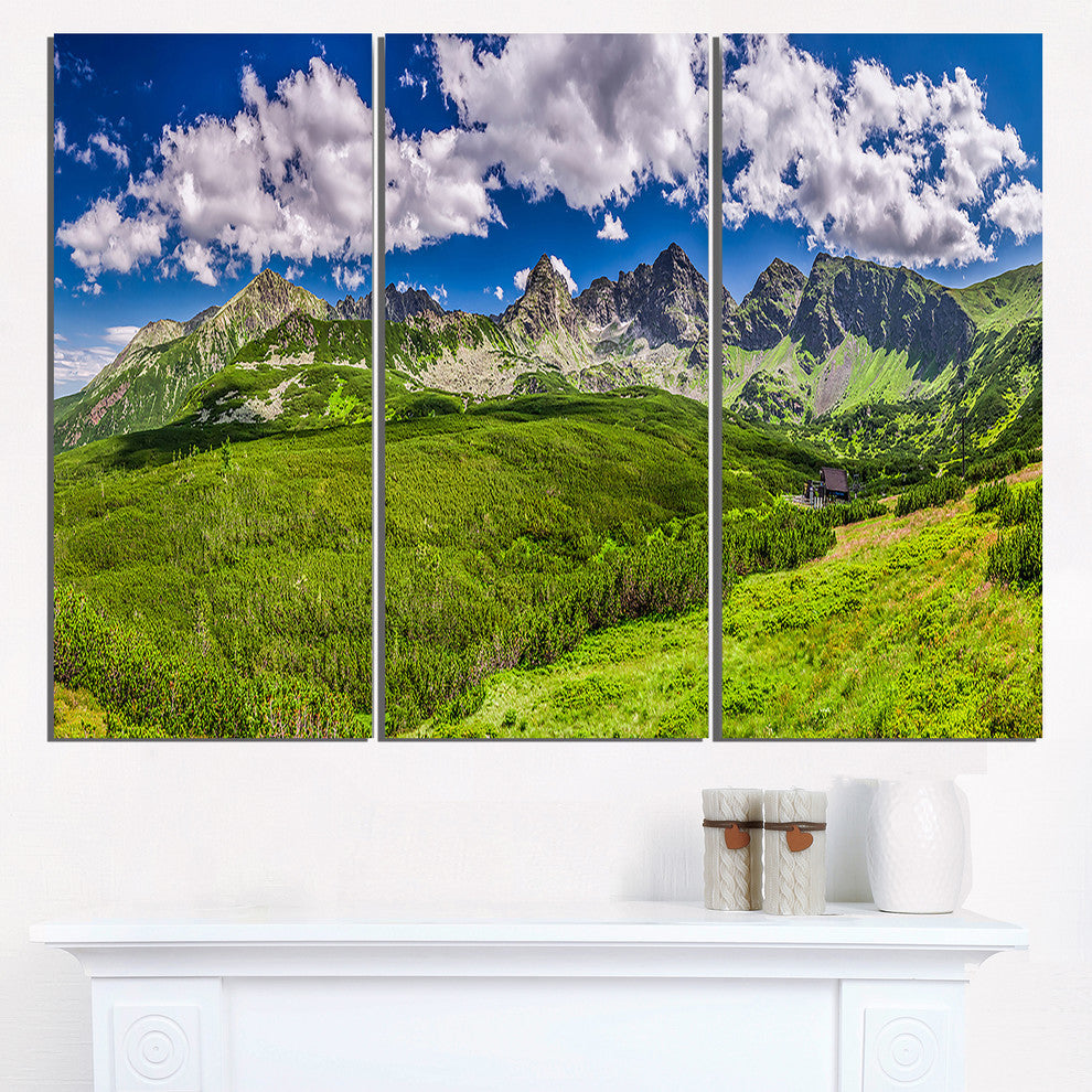 "Green Tatras Mountains Panorama" Metal Wall Art, 3 Panels, 36"x28"