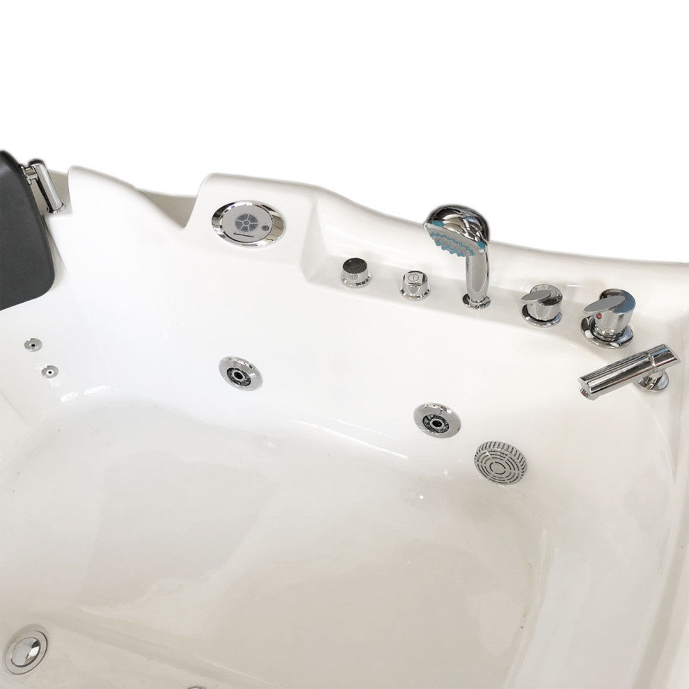 Whirlpool Corner Bathtub 59.05" x 59.05" with Heater - Ginevra