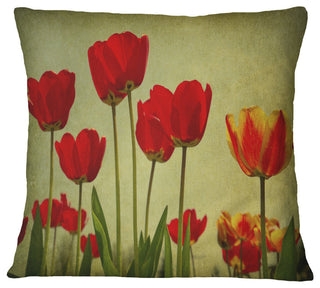 Grunge Flowers Background Floral Throw Pillow, 18"x18"