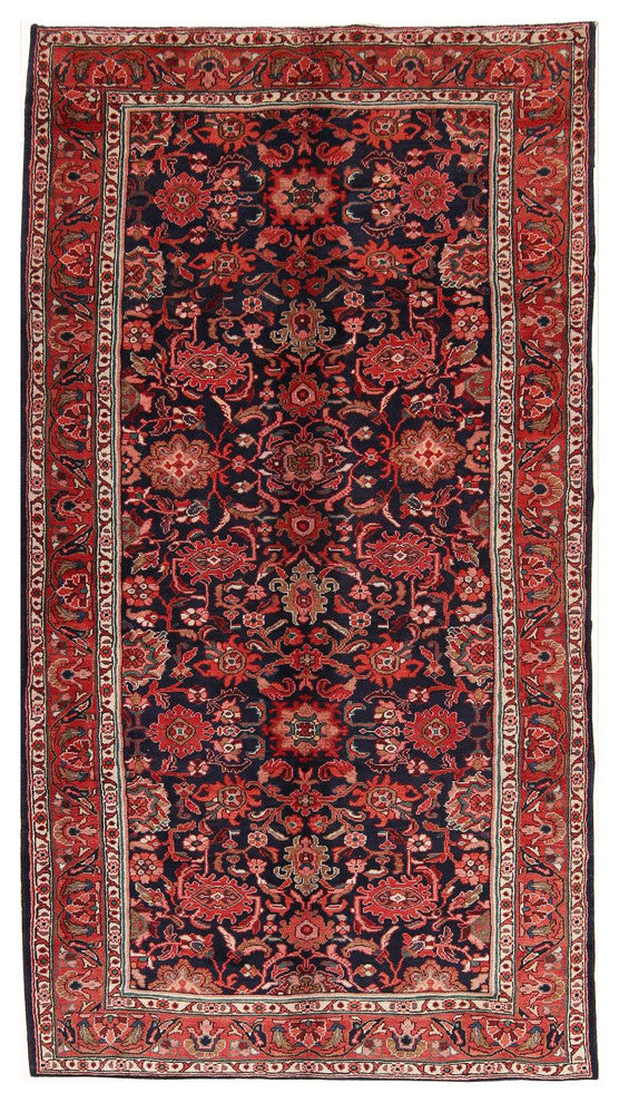 Consigned, Persian Nanaj Wool Hand-Knotted Oriental Area Rug, Blue, 10'3"X5'6"