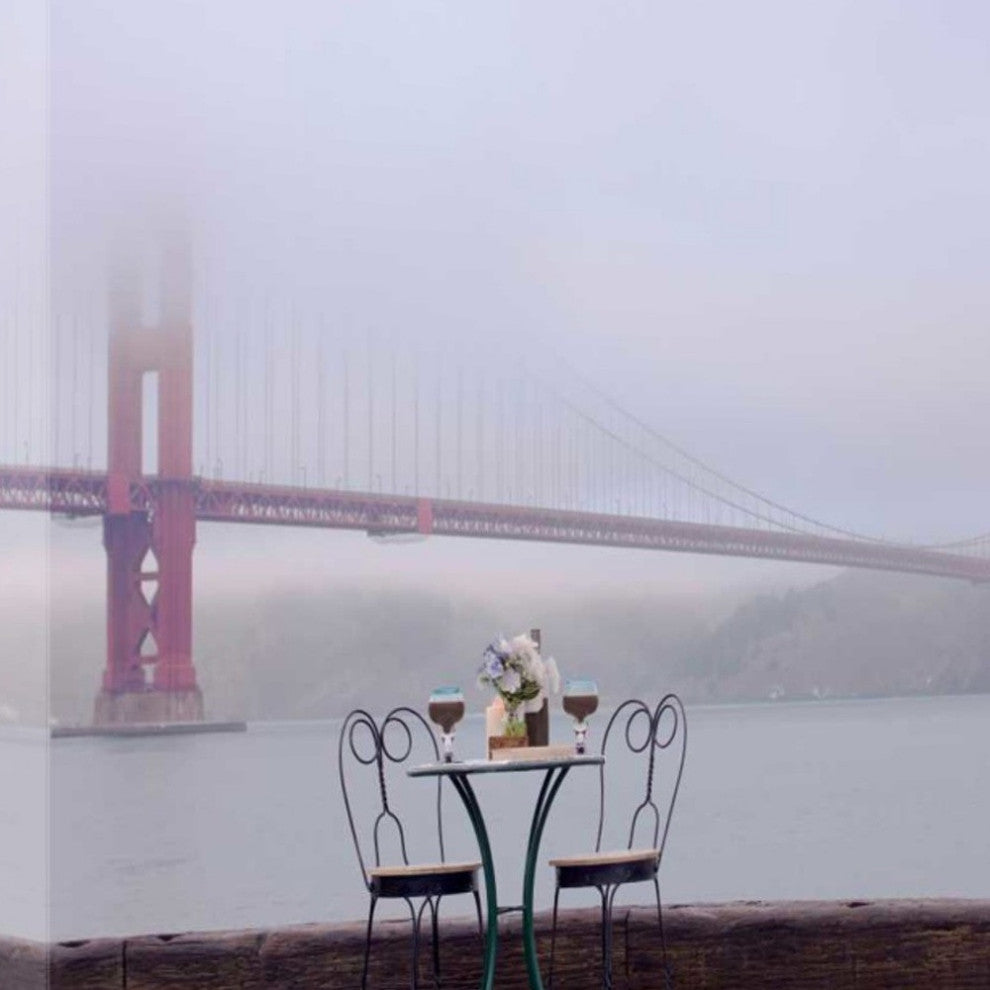 Overcast Bistro Caf" Golden Gate Bridge 4 Giclee Wrap Canvas Wall Art