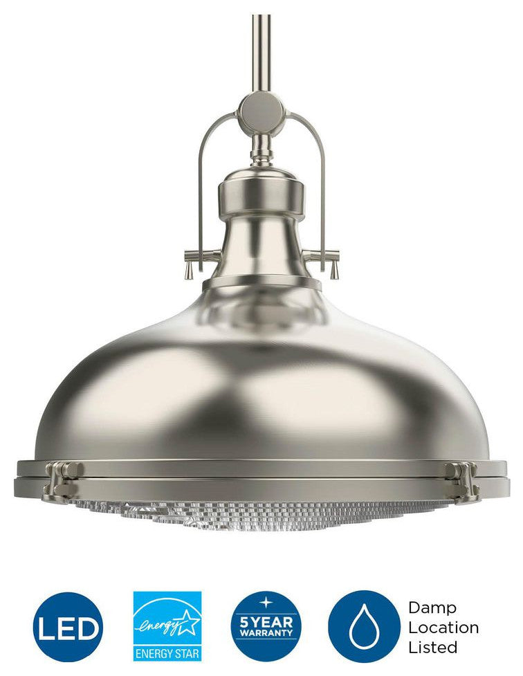 1-Light LED Pendant With LED Module, Brushed Nickel