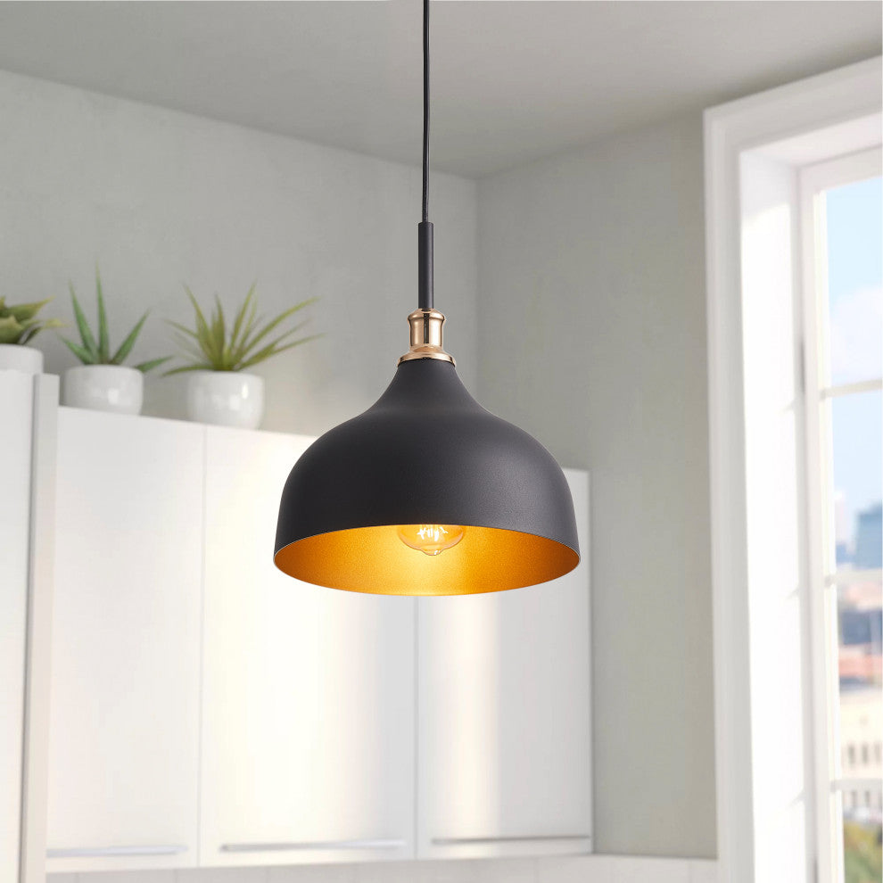 1-Light Black Ceiling Light Industrial Pendant Light