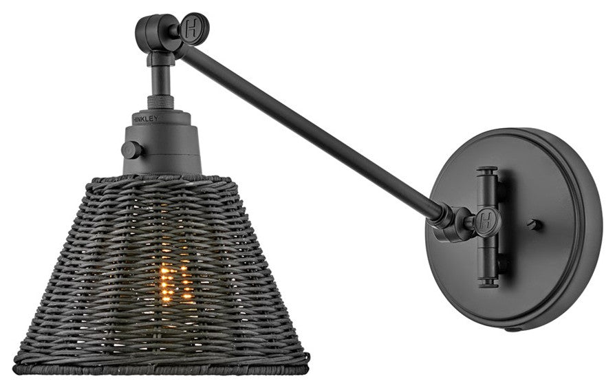 Hinkley Arti 1-Light Small Wall Sconce 3690BK-BKT, Black