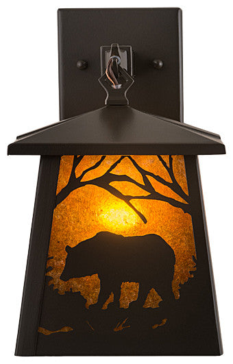 7W Black Bear Hanging Wall Sconce