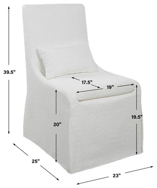 Uttermost Coley White Armless Chair