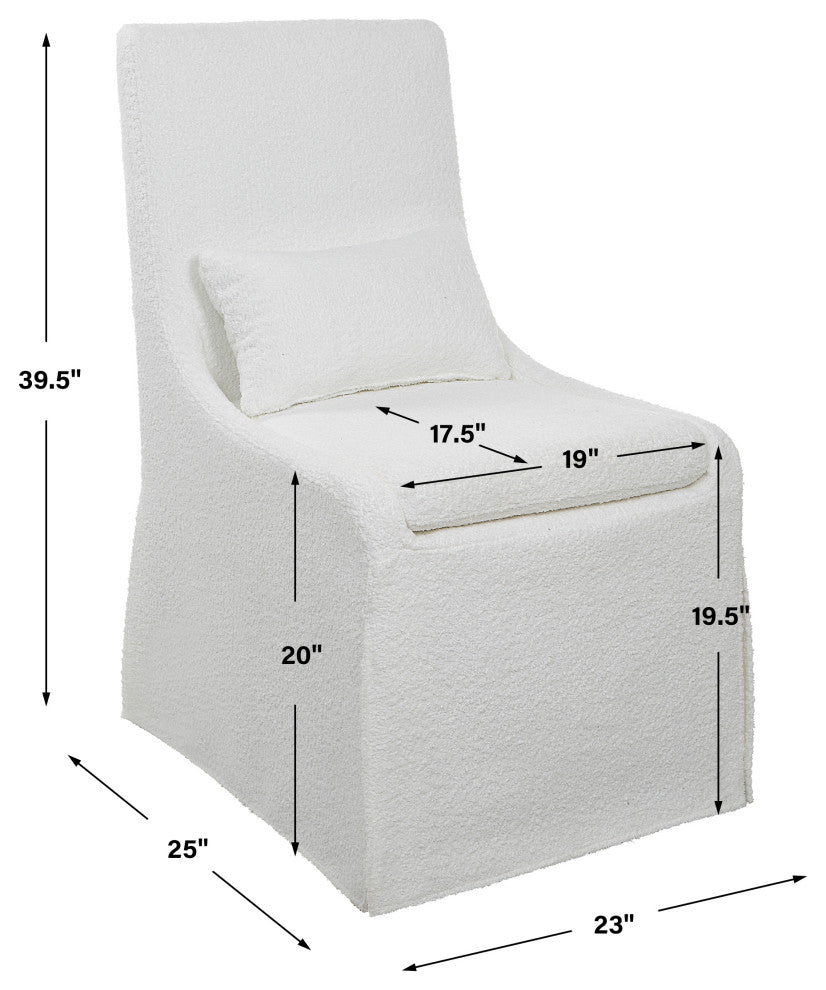 Uttermost Coley White Armless Chair