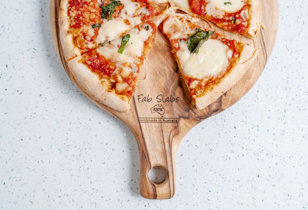 Fab Slabs Natural Wood Camphor Laurel Pizza Anti-Bacterial Board