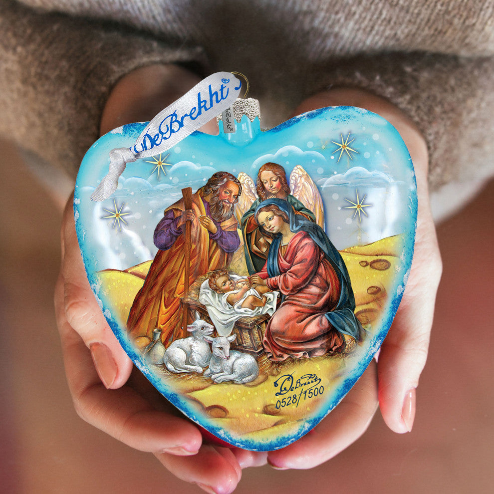 Hand Painted Scenic Glass Ornament Limited Edition Nativity