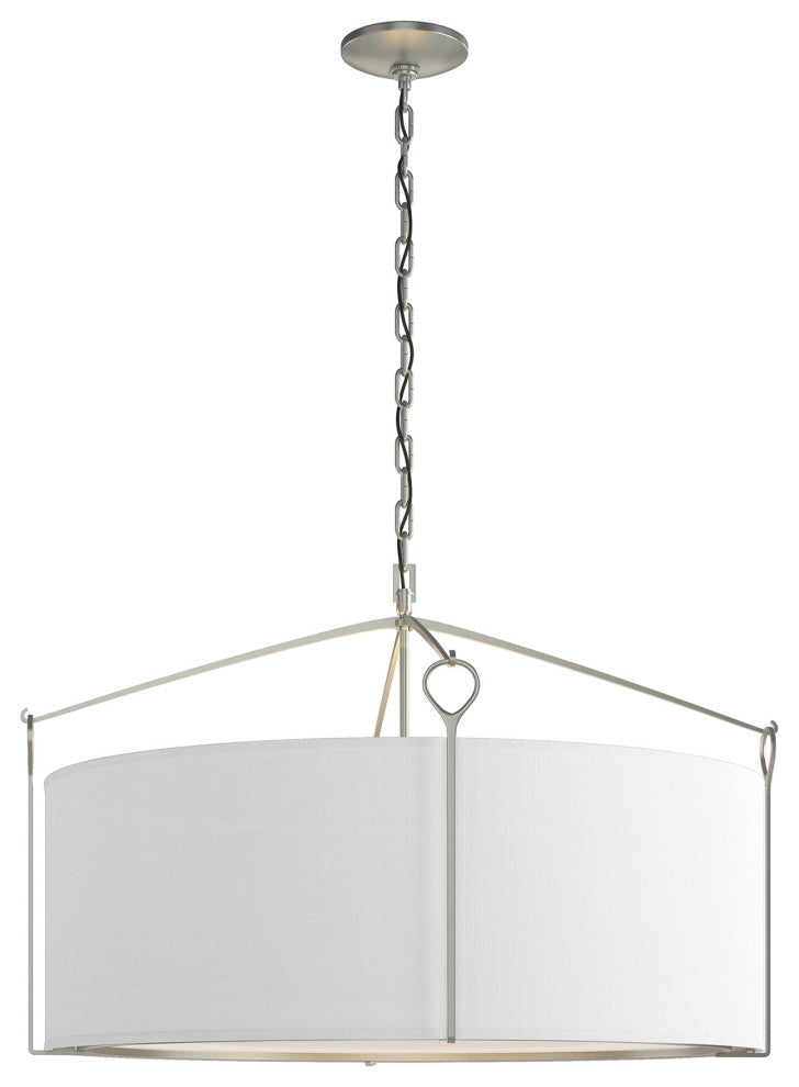 Bow Large Pendant, Vintage Platinum Finish, Natural Anna Shade