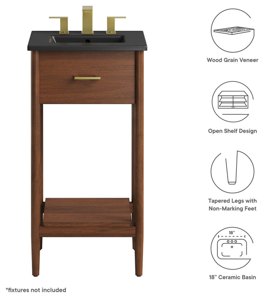 Zaire 18" Bathroom Vanity - Walnut Black