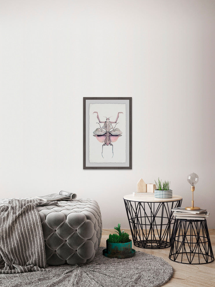 "Prehistoric Pink Bug" Framed Painting Print, 16"x24"