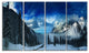 Panorama of Snowy Mountains, Landscape Canvas Art Print, 48"x28", 4 Panels