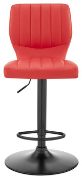 Bardot Adjustable Faux Leather Swivel Bar Stool, Red