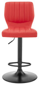 Bardot Adjustable Faux Leather Swivel Bar Stool, Red