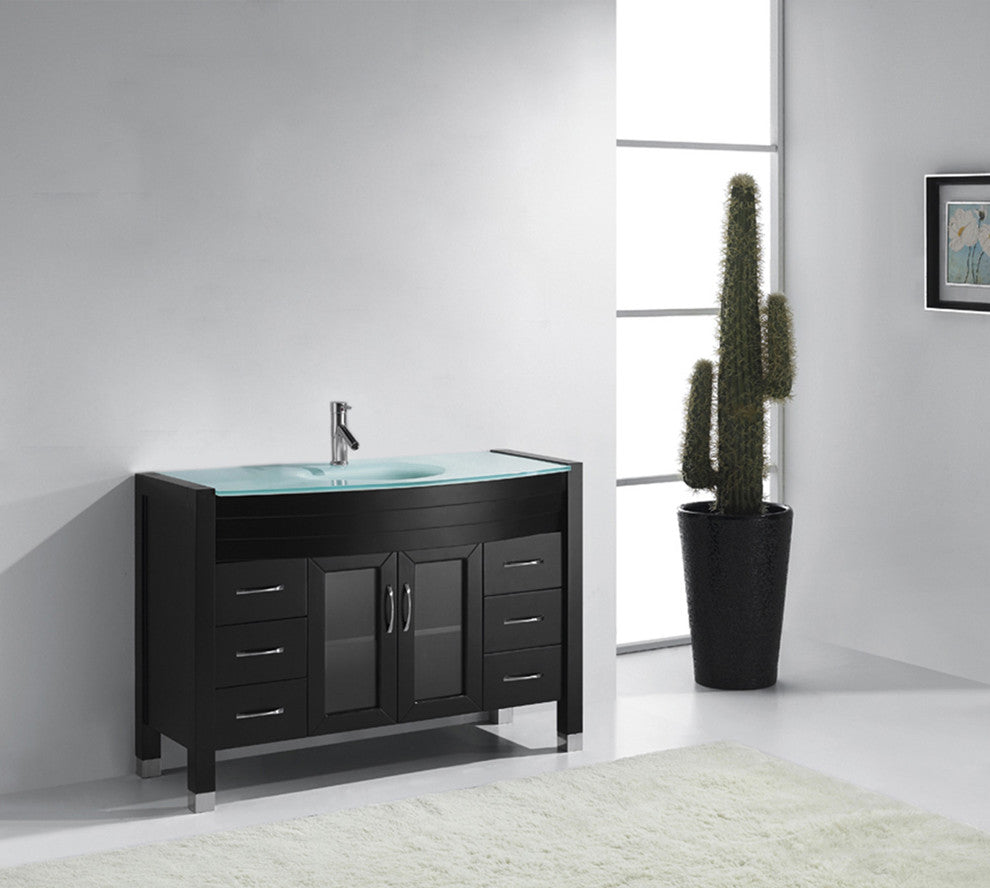 Ava 48" Single  Sink Espresso Top Vanity in Espresso with Brushed Nickel Faucet